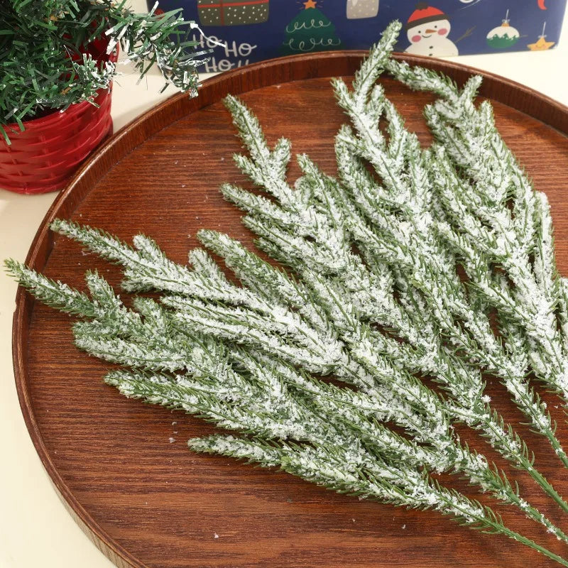 Artificial Snow Pine Branches – 1/5/10/20 PCS Christmas Greenery for Tree & DIY Decor 🌲❄️✨