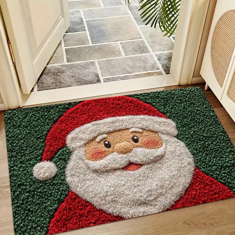 Christmas Door Mat – Santa Claus & Gingerbread Design (Indoor / Outdoor)