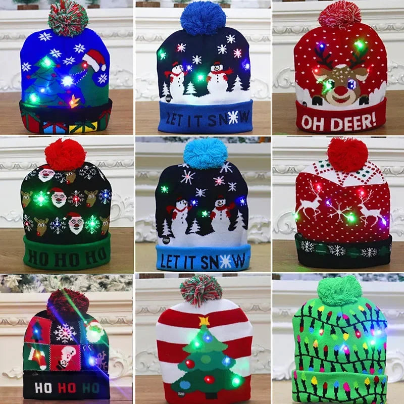 LED Light-Up Christmas Beanie