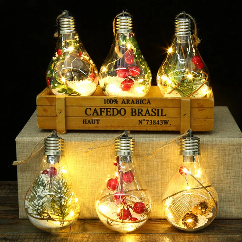 LED Christmas Bulb Ornaments – Luminous Fairy Light Hanging Decorations ✨💡🎄
