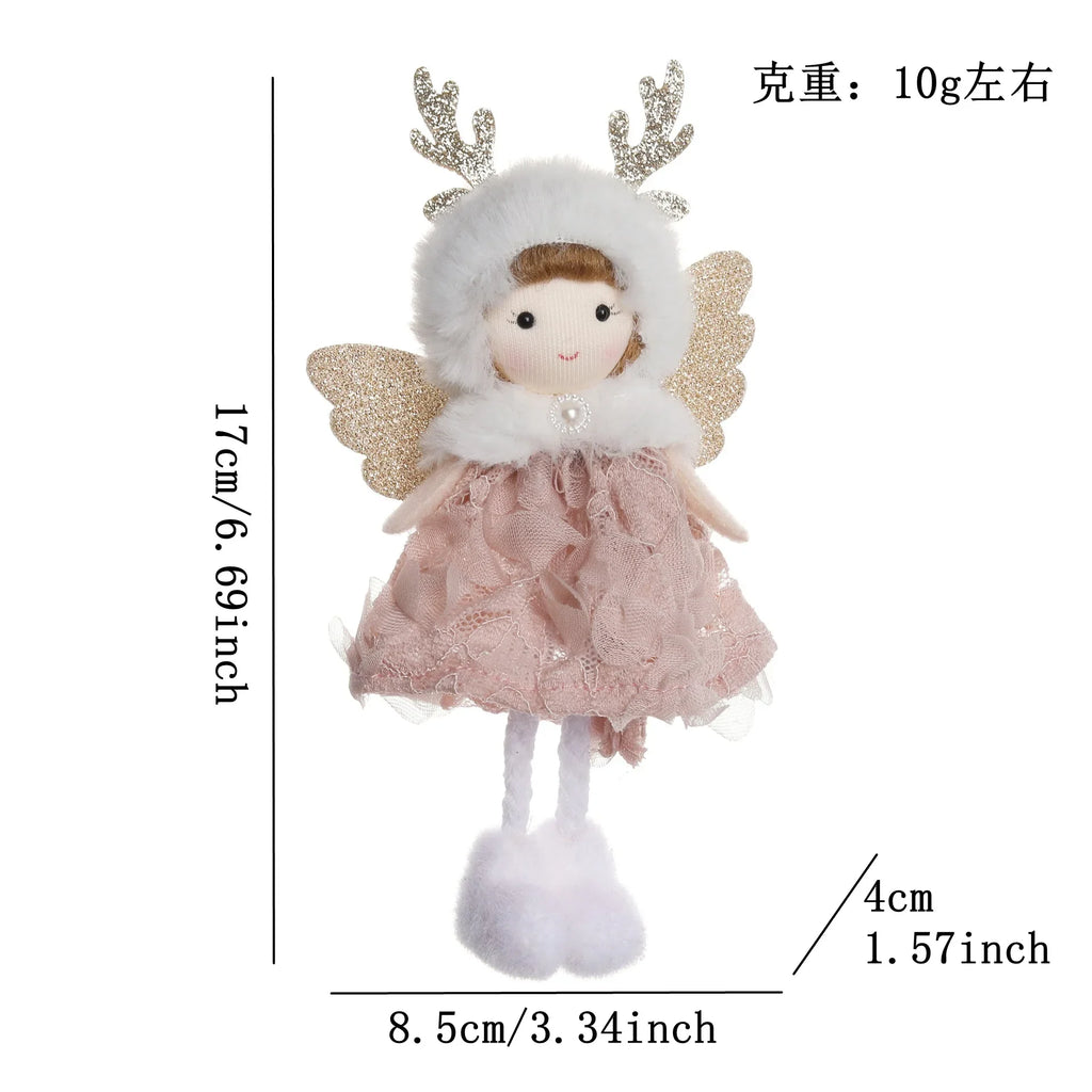 Christmas Plush Angel Ornaments – With Antlers, Heart, or Scarf
