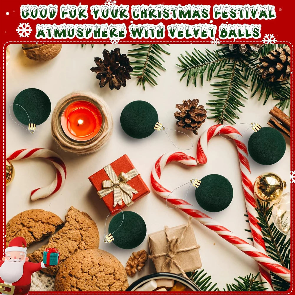 Velvet Christmas Tree Balls – Set of 6 (5 cm)