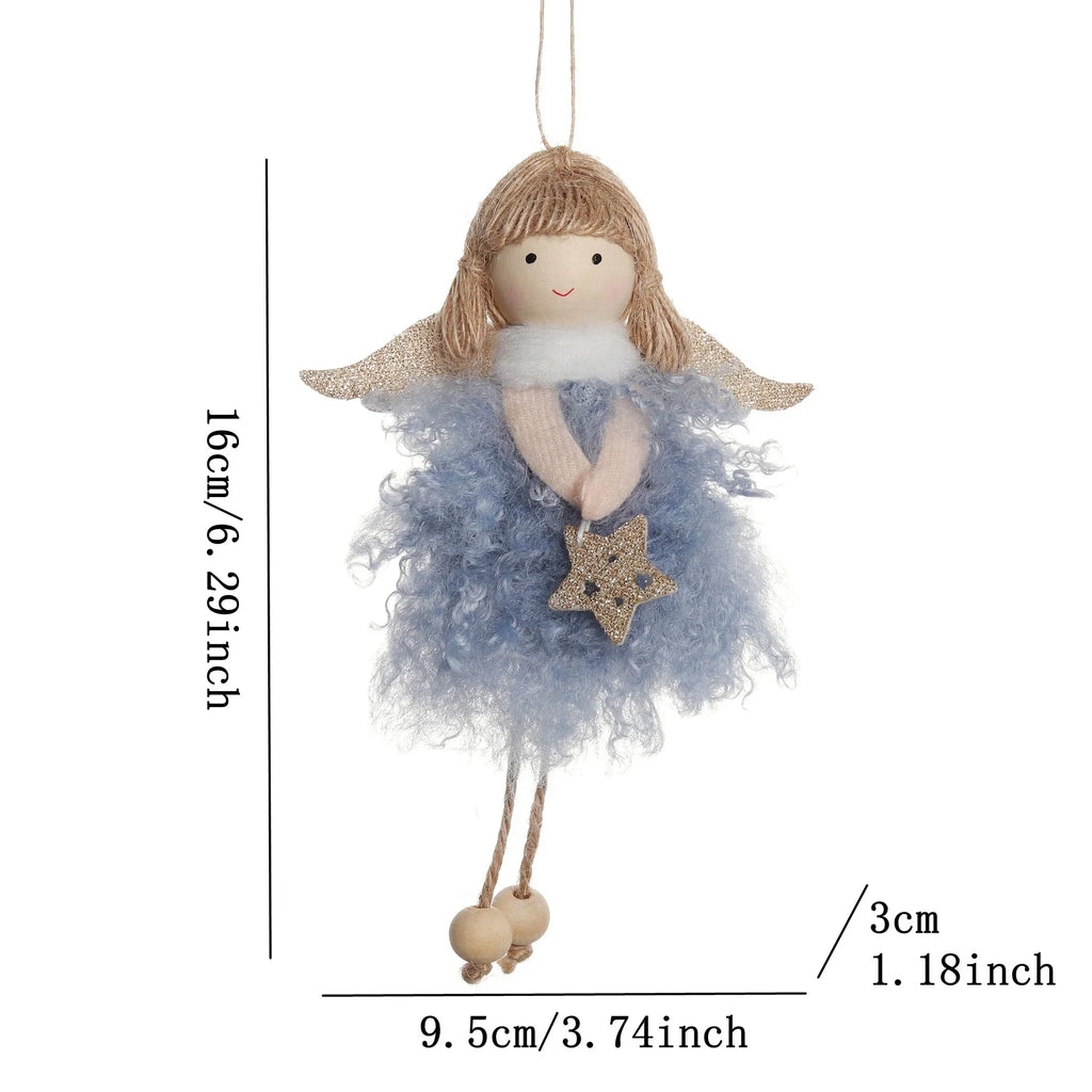Christmas Plush Angel Ornaments – With Antlers, Heart, or Scarf