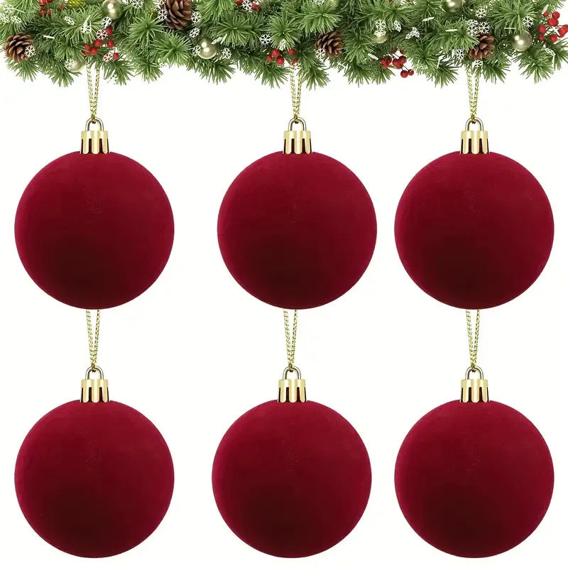 Velvet Christmas Balls – Shatterproof Tree Ornaments