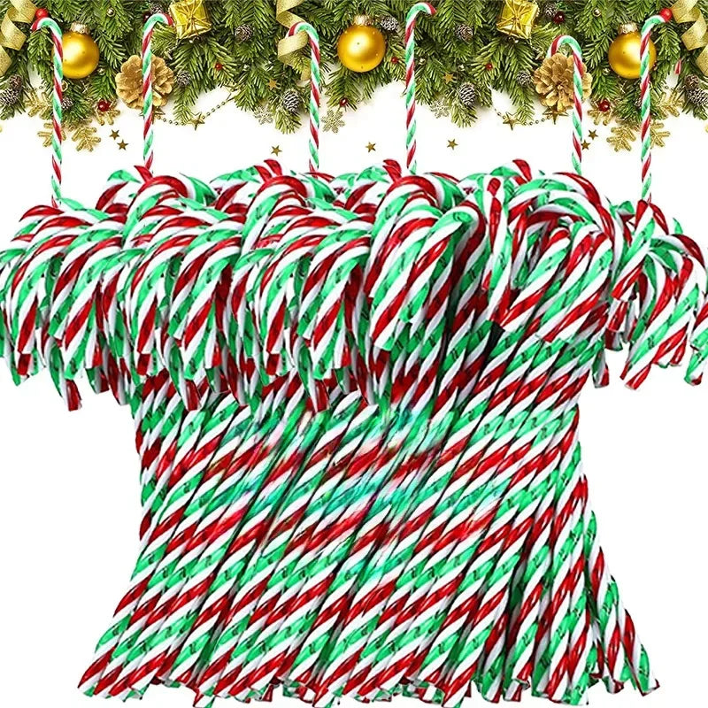 Acrylic Christmas Candy Canes – 20/40/60/100 PCS Hanging Ornaments 🍬🎄✨