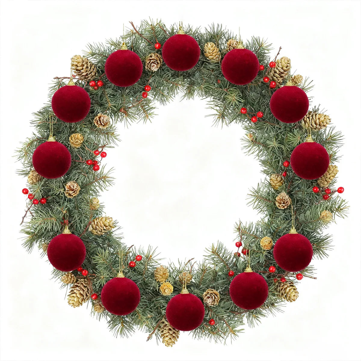 Velvet Christmas Balls – Shatterproof Tree Ornaments