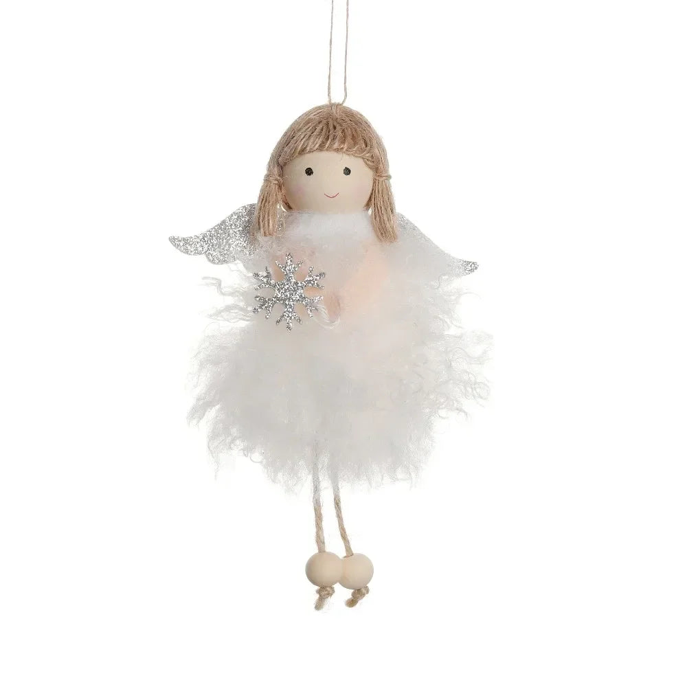 Christmas Plush Angel Ornaments – With Antlers, Heart, or Scarf
