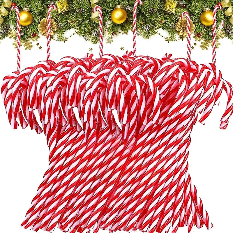 Acrylic Christmas Candy Canes – 20/40/60/100 PCS Hanging Ornaments 🍬🎄✨