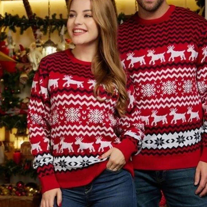 Unisex Christmas Reindeer Sweater – Cozy Winter Knit