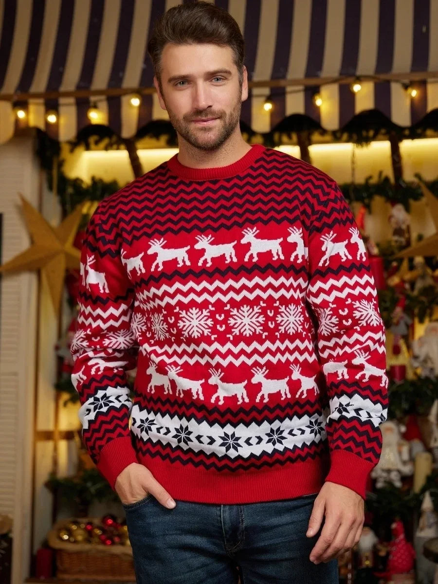 Unisex Christmas Reindeer Sweater – Cozy Winter Knit