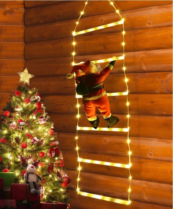 LED Santa Claus Climbing Ladder Lights – 1.5M / 3M Christmas Decoration