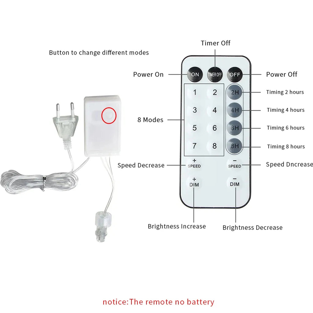 LED Icicle Fairy Lights with Remote – Outdoor Waterproof Christmas Garland (5M–40M)
