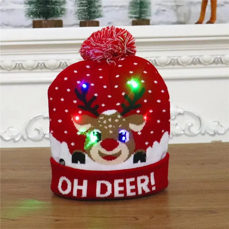 LED Light-Up Christmas Beanie