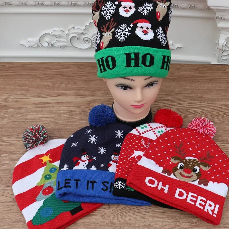 LED Light-Up Christmas Beanie