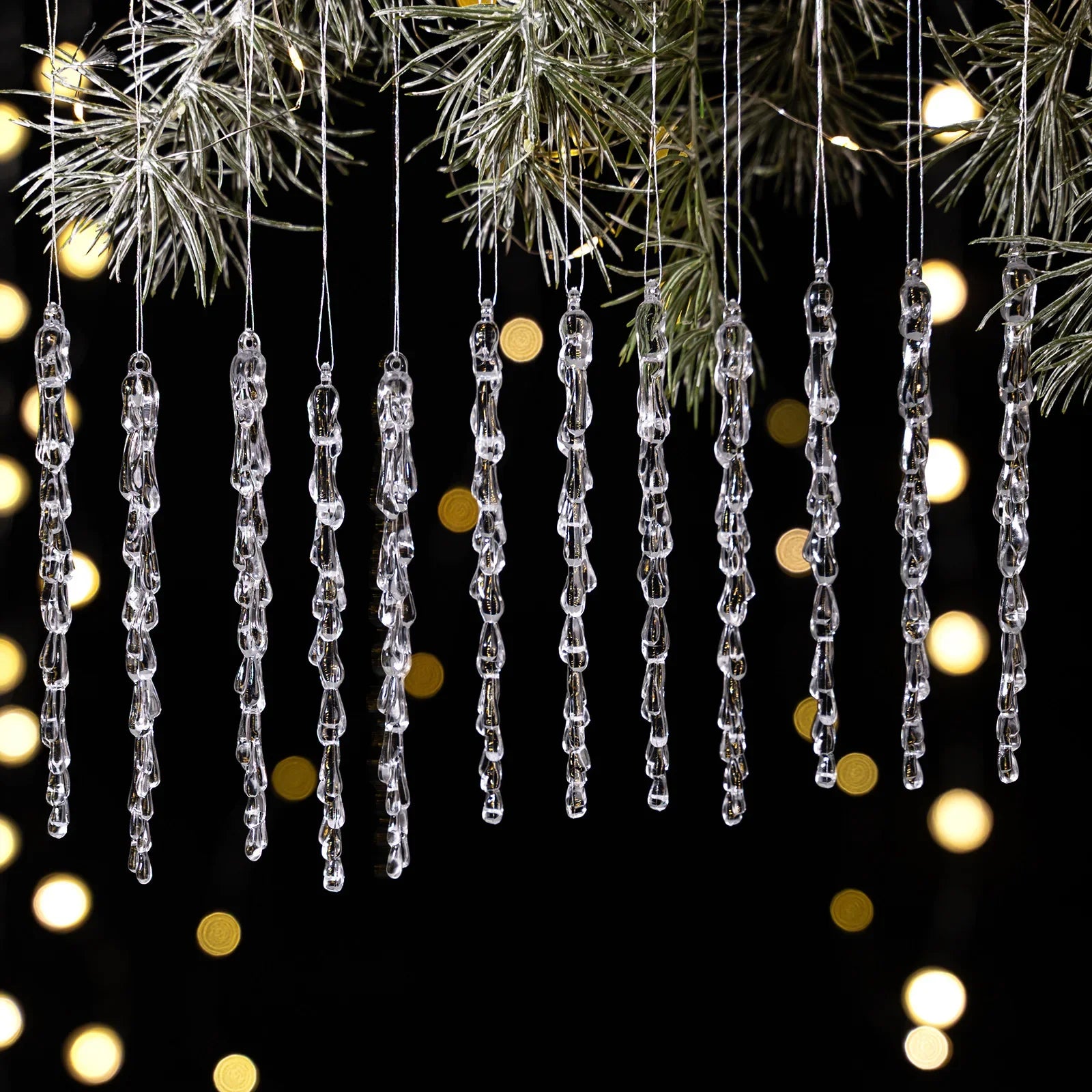 Transparent Acrylic Icicle & Snowflake Ornaments