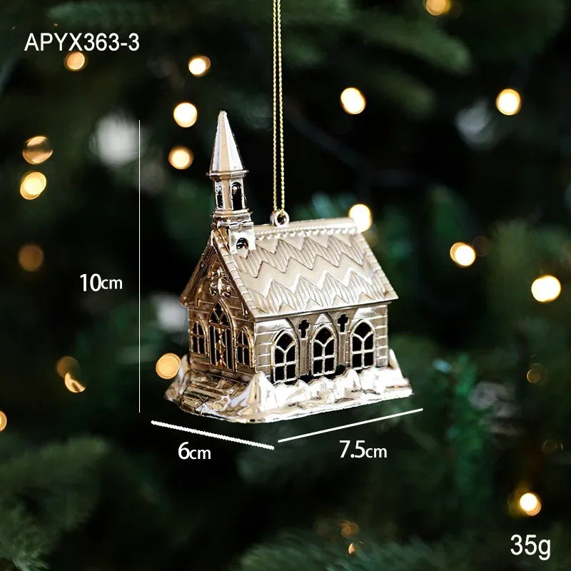 Christmas Snow House Ornaments – Hanging Tree Decorations