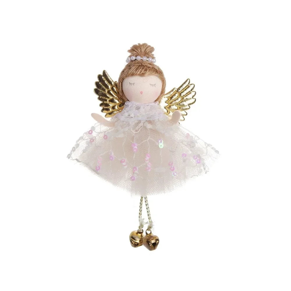 Christmas Plush Angel Ornaments – With Antlers, Heart, or Scarf