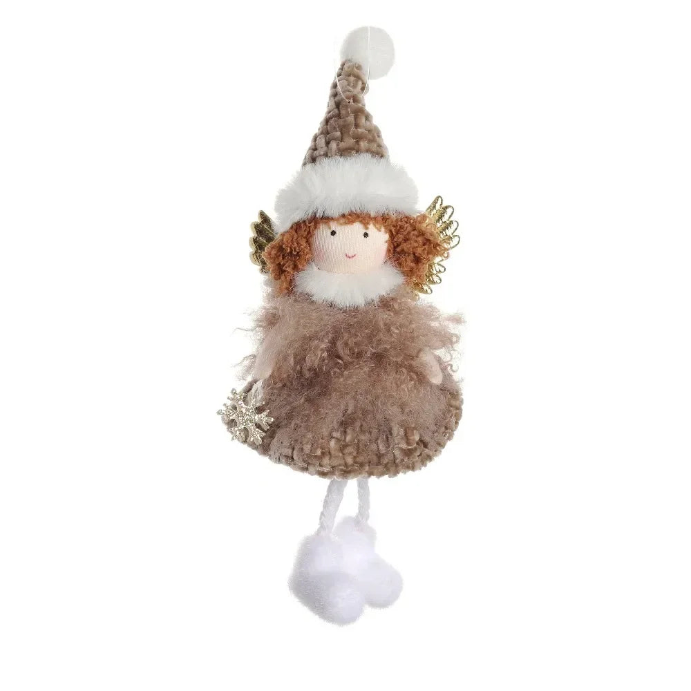 Christmas Plush Angel Ornaments – With Antlers, Heart, or Scarf