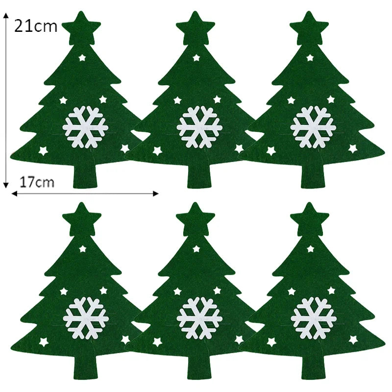Christmas Tree Cutlery Holders – Felt Fork & Knife Pockets (4/8/12/24 PCS) 🎄🍽️✨