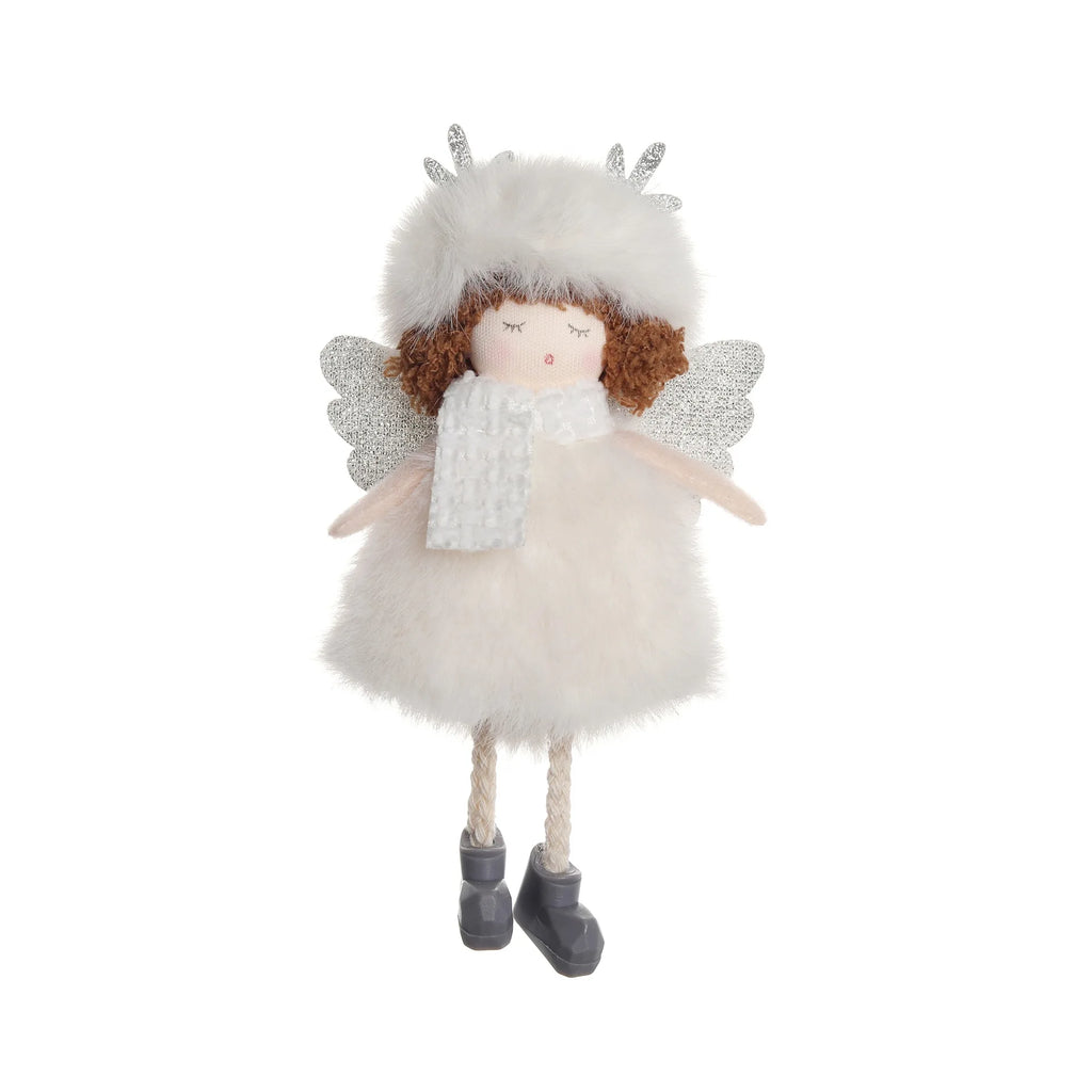 Christmas Plush Angel Ornaments – With Antlers, Heart, or Scarf
