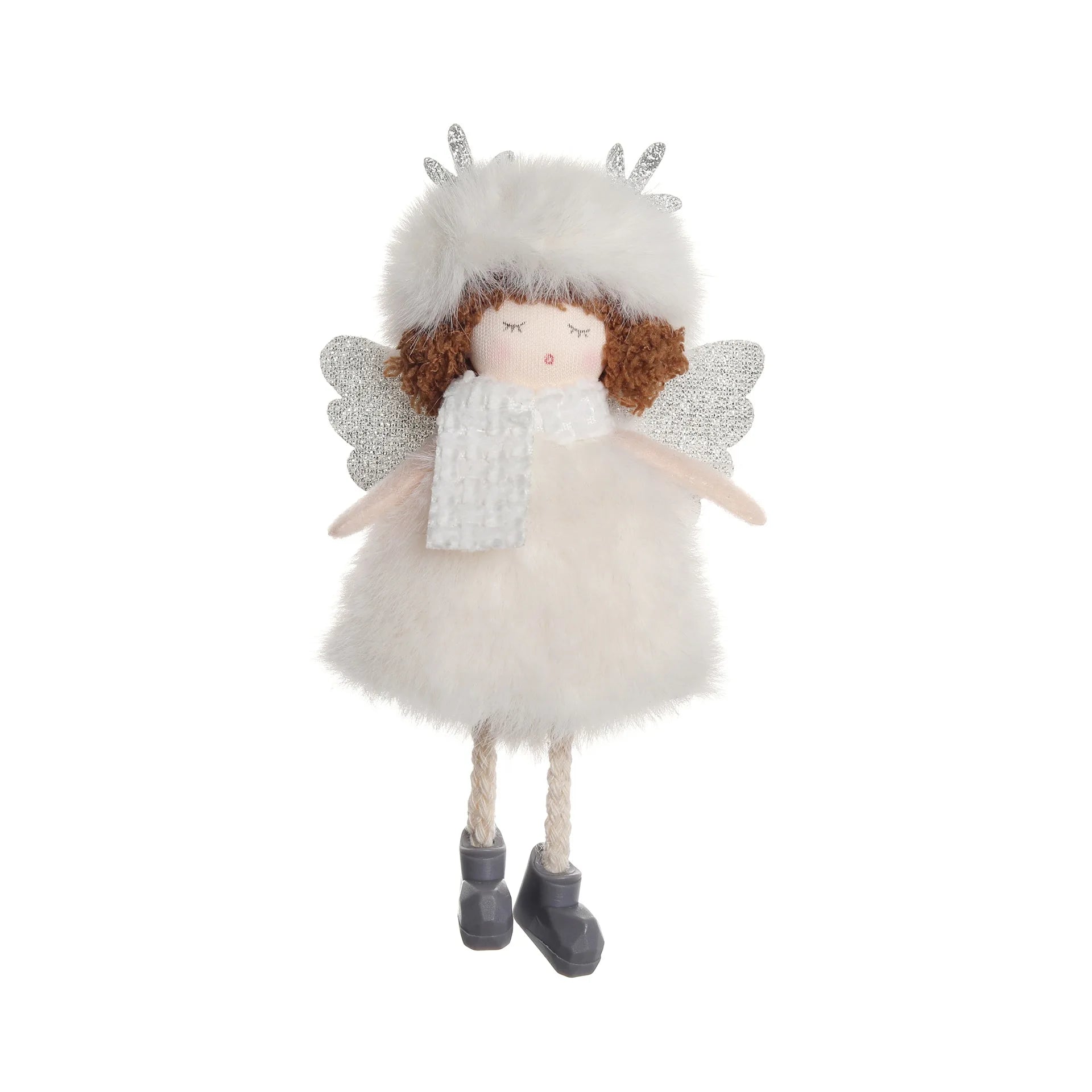 Christmas Plush Angel Ornaments – With Antlers, Heart, or Scarf