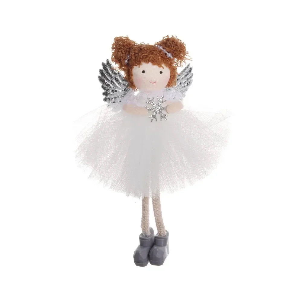 Christmas Plush Angel Ornaments – With Antlers, Heart, or Scarf