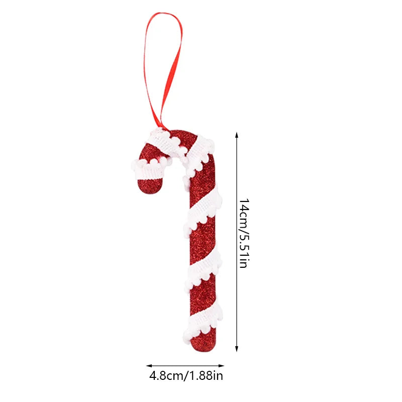 Candy Cane Christmas Ornaments – Red & White Hanging Decorations