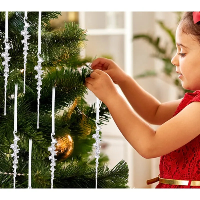Acrylic Icicle Ornaments – Clear Christmas Tree Decorations (5/10/20/30 PCS) ❄️✨🎄