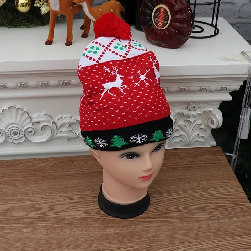 LED Light-Up Christmas Beanie