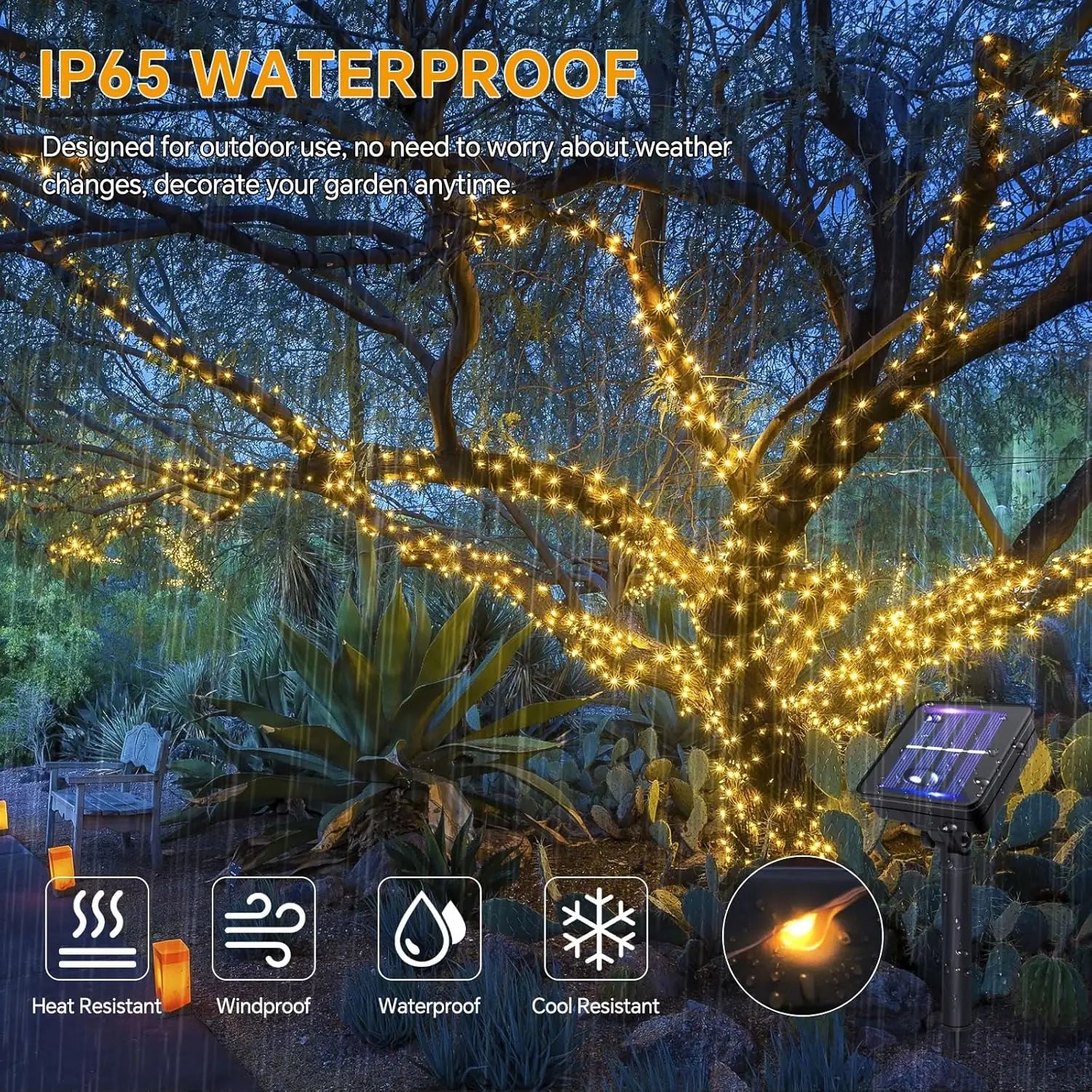 Solar Christmas Fairy Lights – Outdoor Waterproof LED String