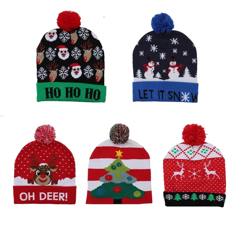 LED Light-Up Christmas Beanie