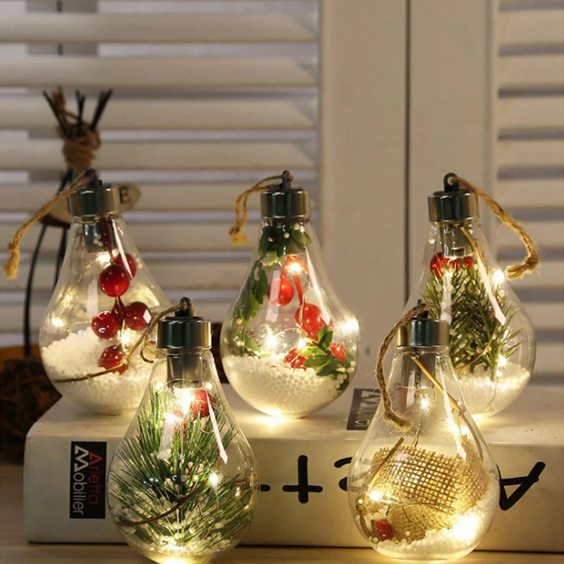 LED Christmas Bulb Ornaments – Luminous Fairy Light Hanging Decorations ✨💡🎄
