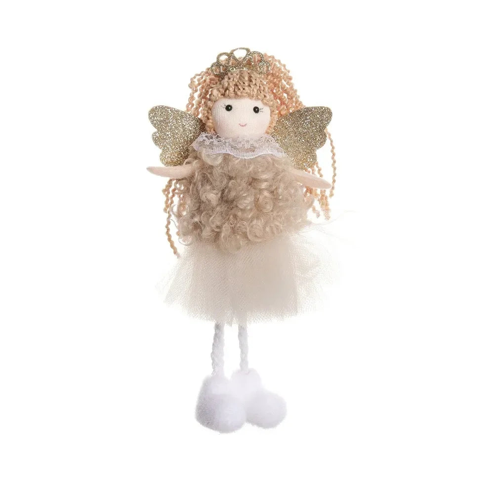 Christmas Plush Angel Ornaments – With Antlers, Heart, or Scarf