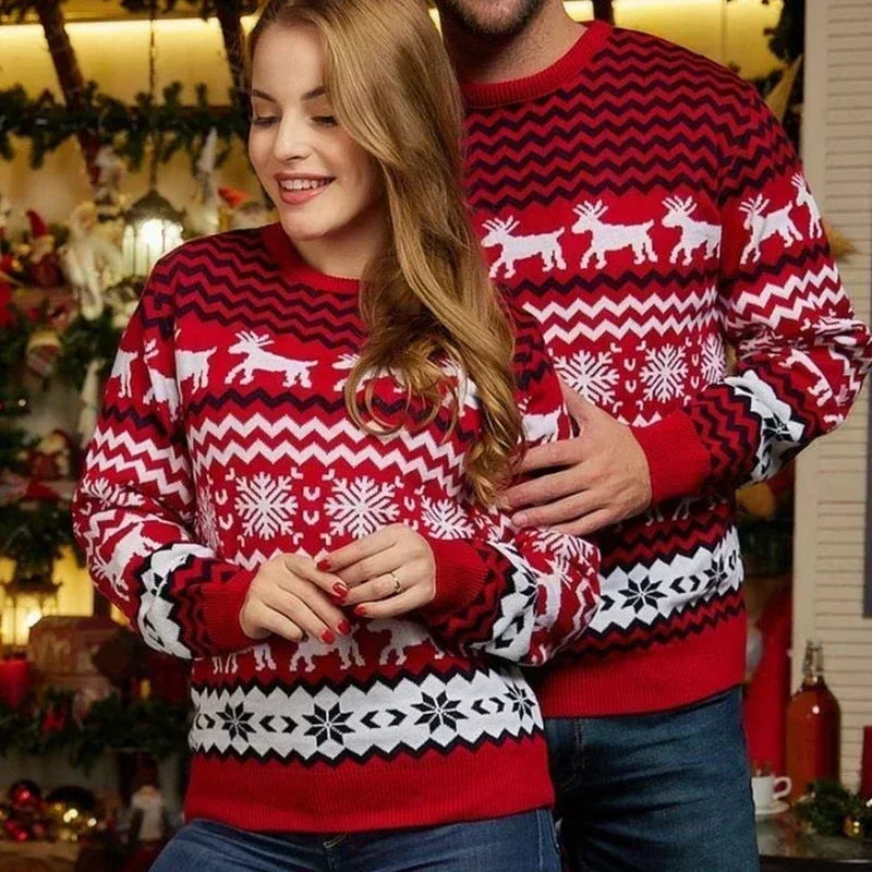 Unisex Christmas Reindeer Sweater – Cozy Winter Knit