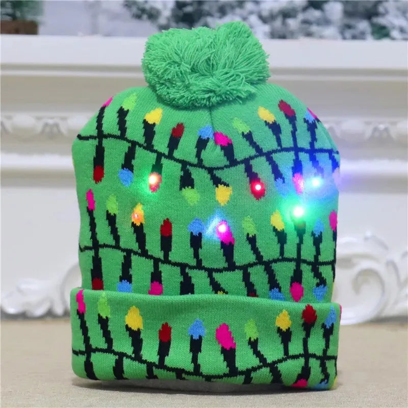 LED Light-Up Christmas Beanie