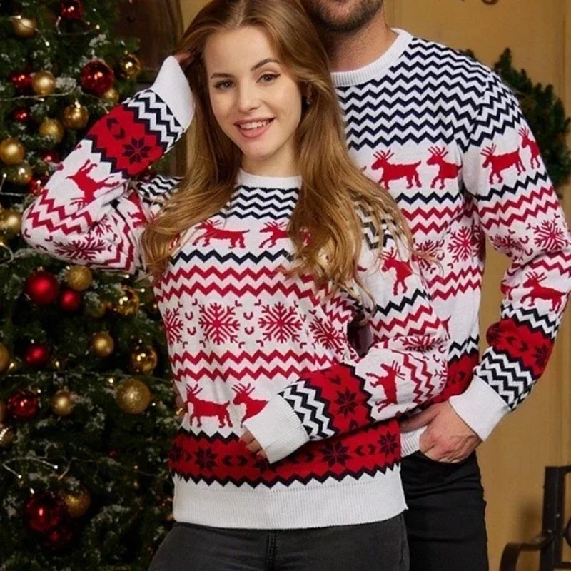Unisex Christmas Reindeer Sweater – Cozy Winter Knit