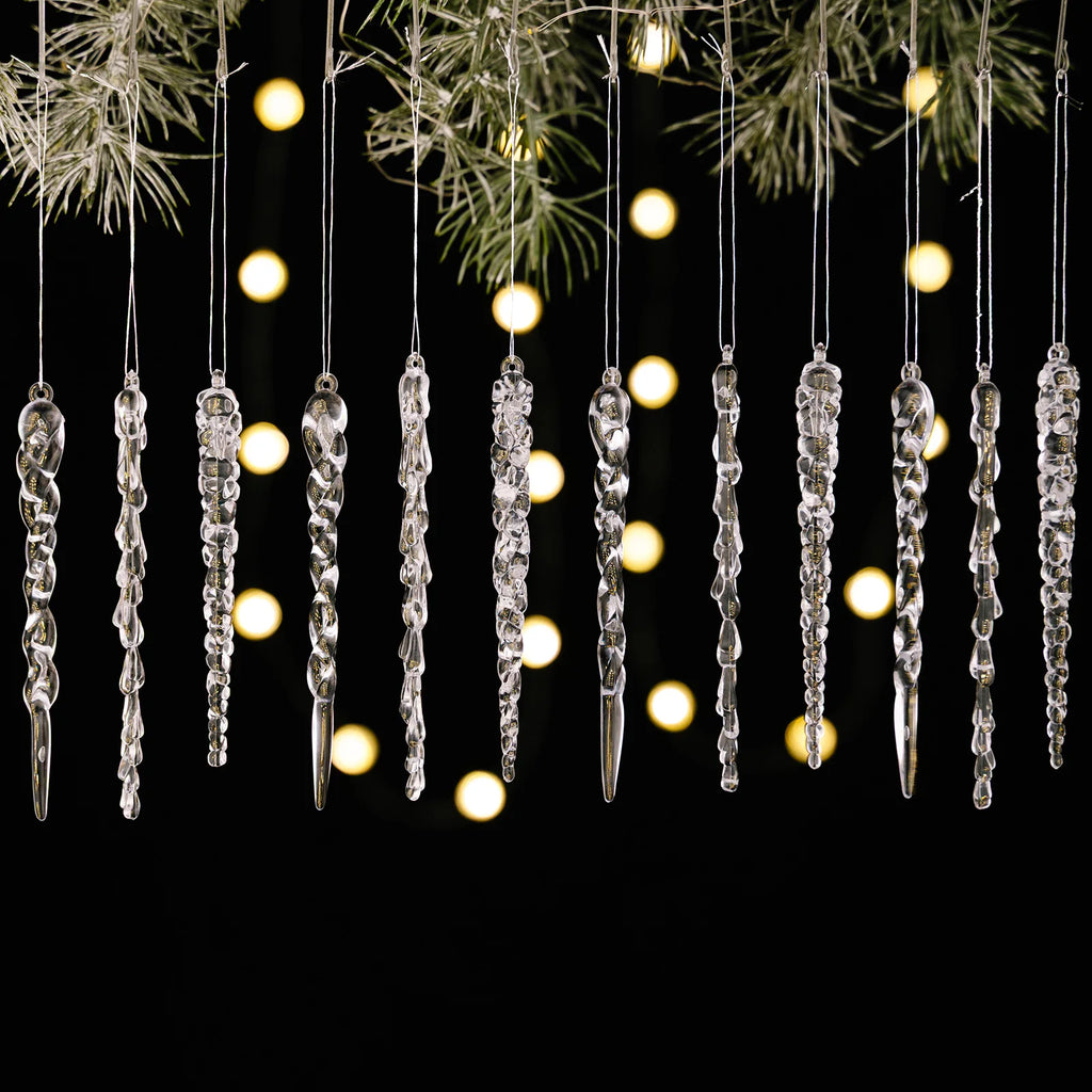 Transparent Acrylic Icicle & Snowflake Ornaments