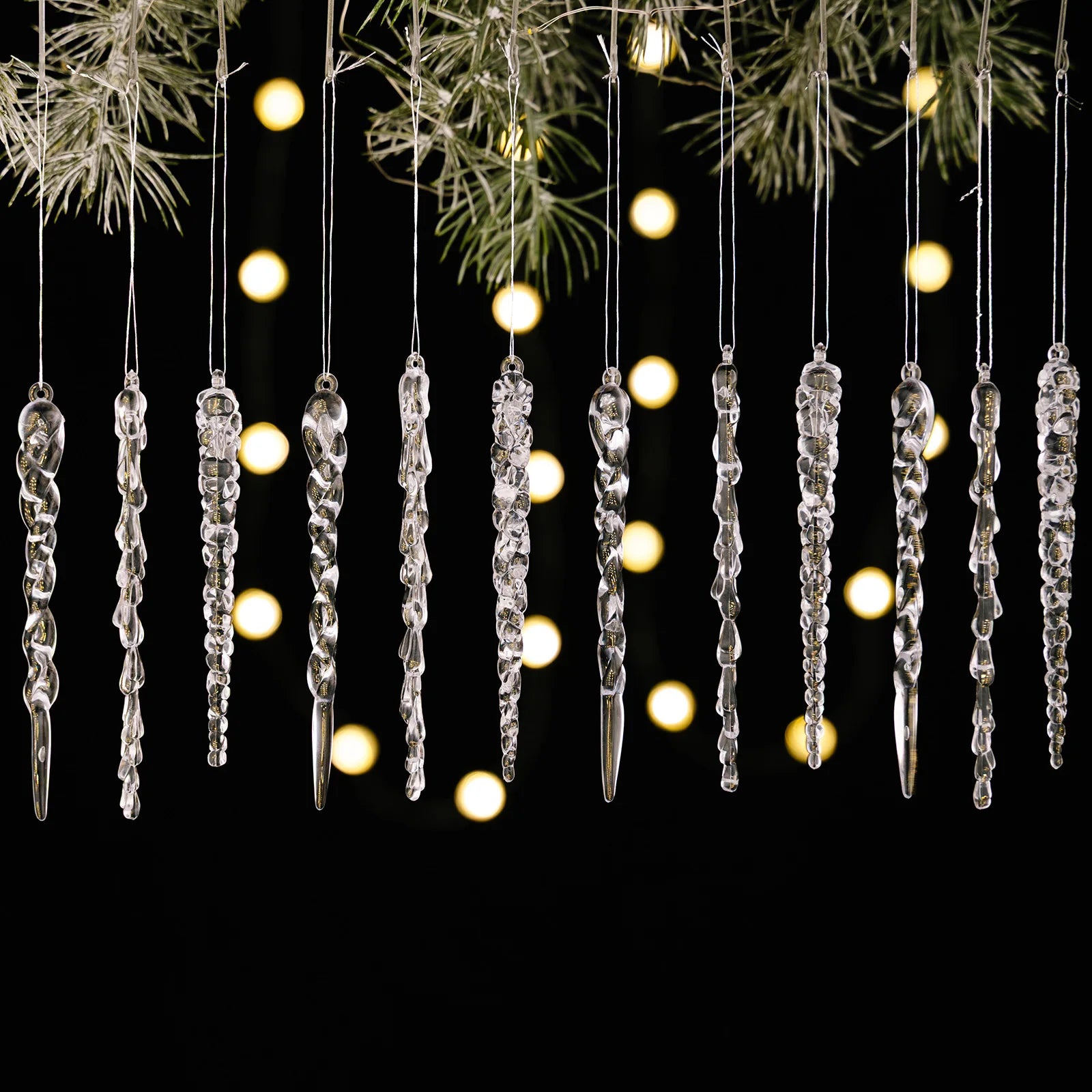Transparent Acrylic Icicle & Snowflake Ornaments