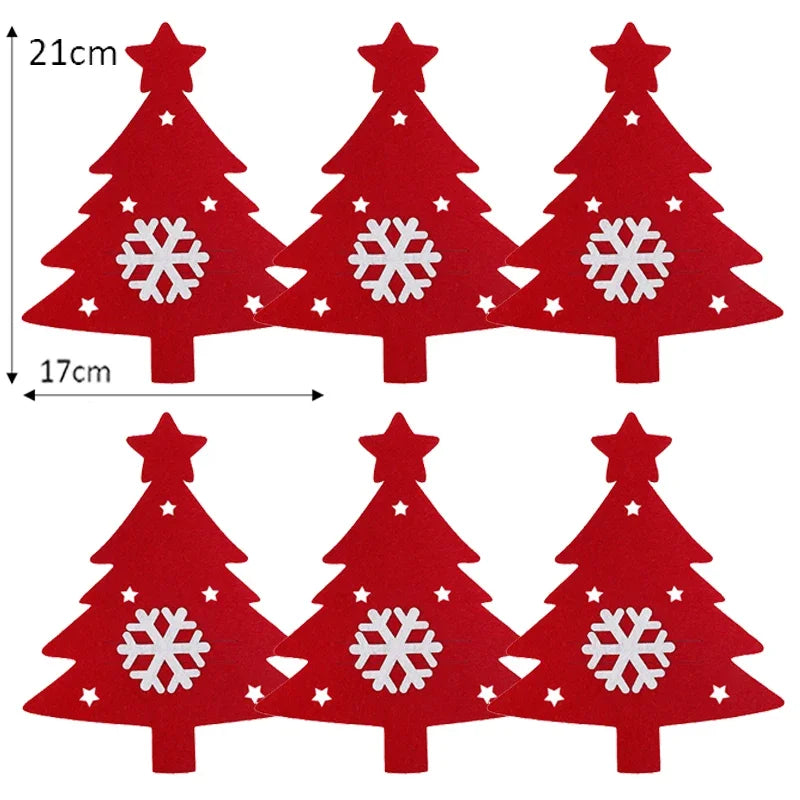 Christmas Tree Cutlery Holders – Felt Fork & Knife Pockets (4/8/12/24 PCS) 🎄🍽️✨