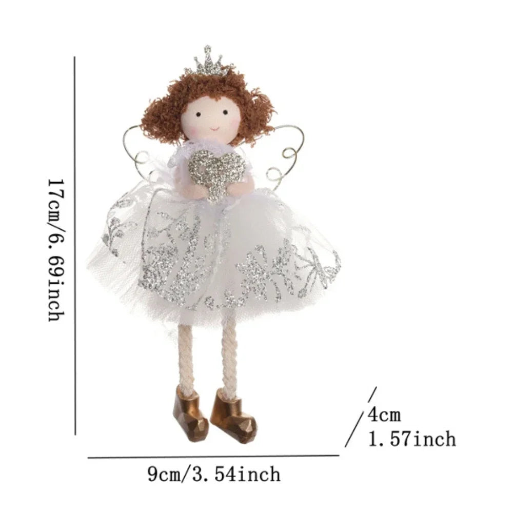 Christmas Plush Angel Ornaments – With Antlers, Heart, or Scarf