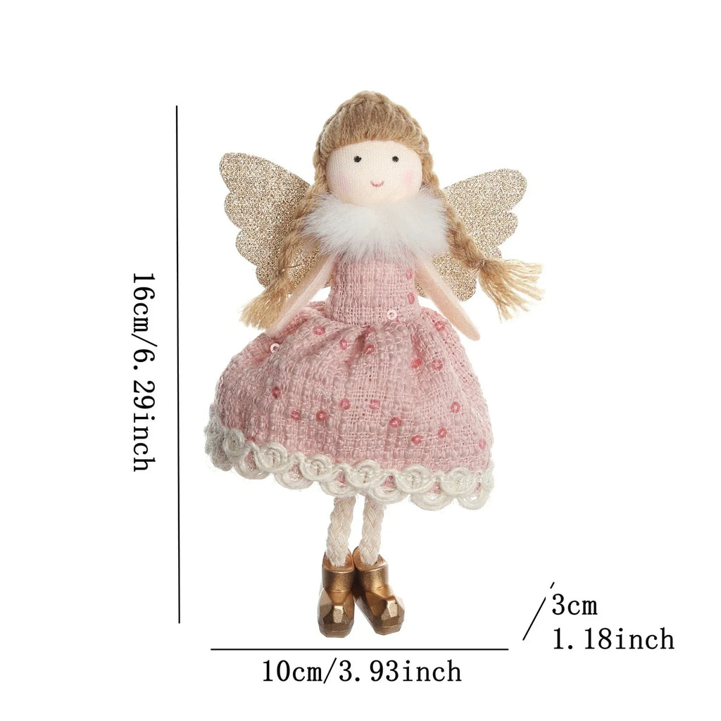 Christmas Plush Angel Ornaments – With Antlers, Heart, or Scarf