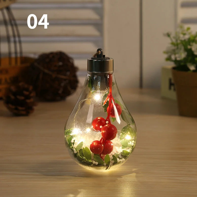 LED Christmas Bulb Ornaments – Luminous Fairy Light Hanging Decorations ✨💡🎄