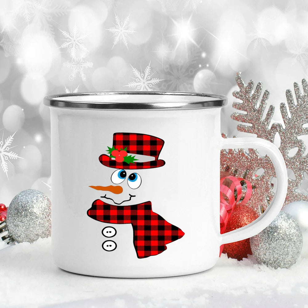 Enamel Christmas Mug – Santa Claus Holiday Cup (360 ml) 🎄☕✨