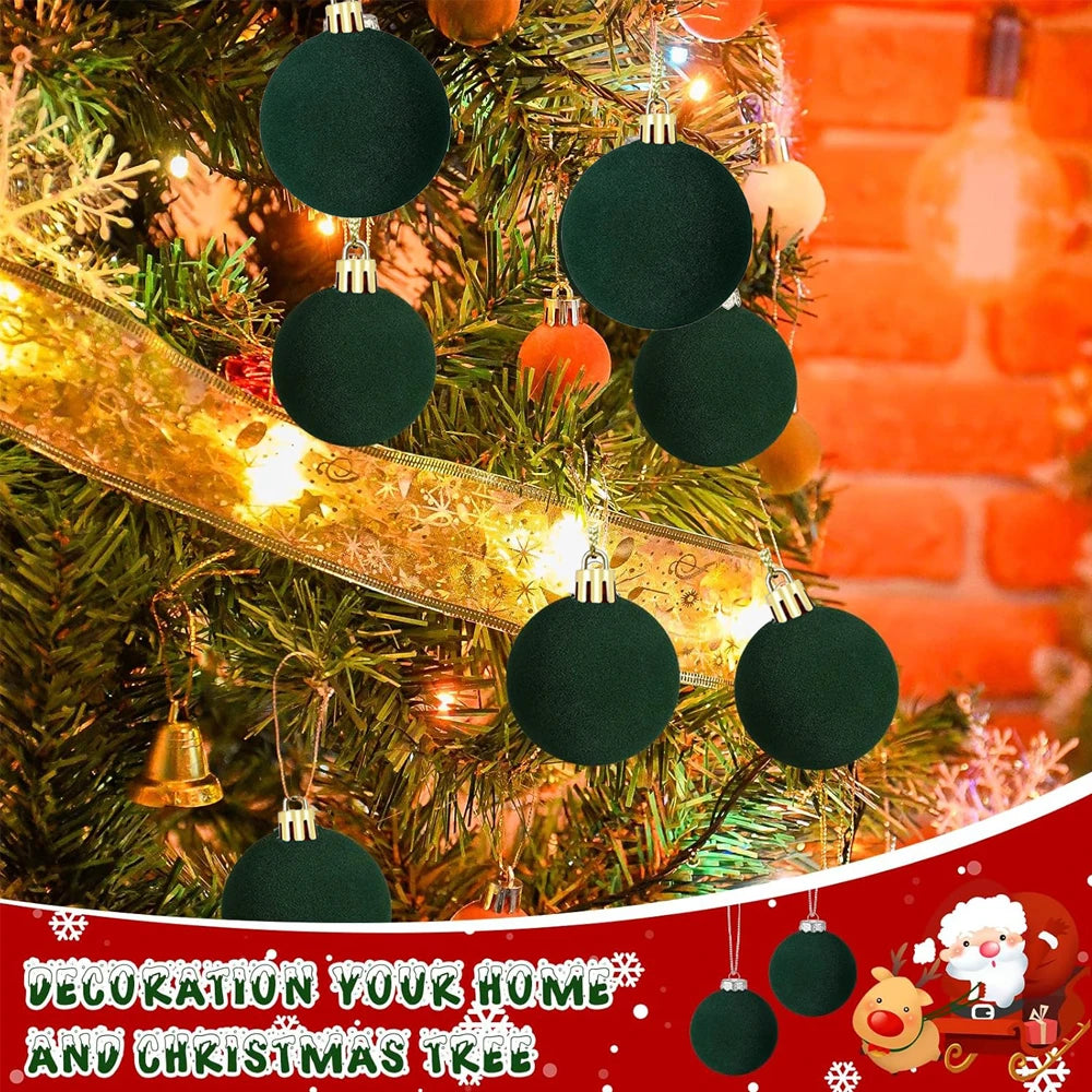 Velvet Christmas Tree Balls – Set of 6 (5 cm)