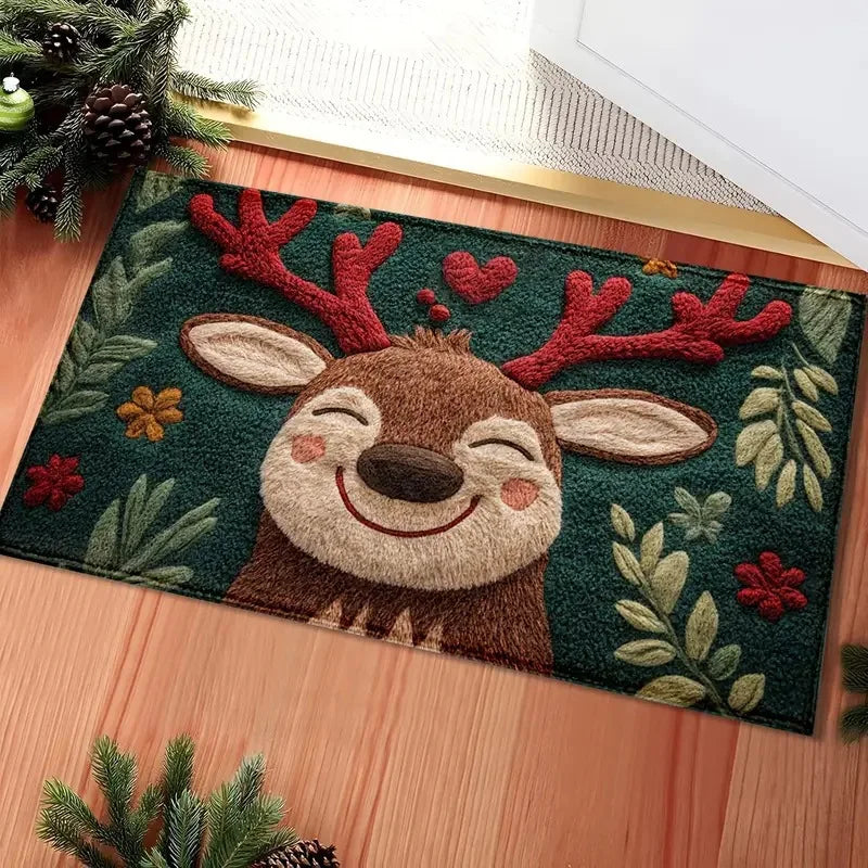 Christmas Door Mat – Santa Claus & Gingerbread Design (Indoor / Outdoor)