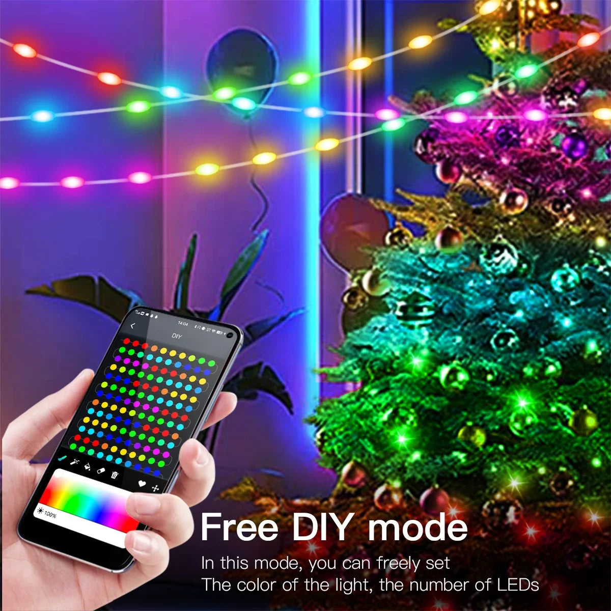 Bluetooth Dreamcolor LED String Lights – RGBIC USB Fairy Lights 🌈
