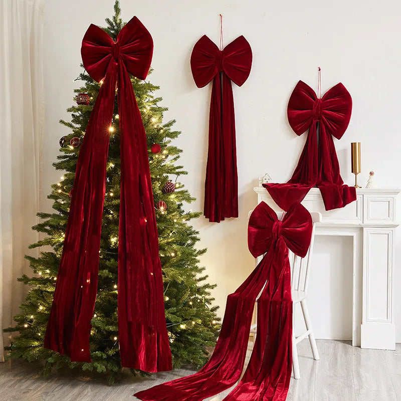 Large Velvet Christmas Bow Decoration