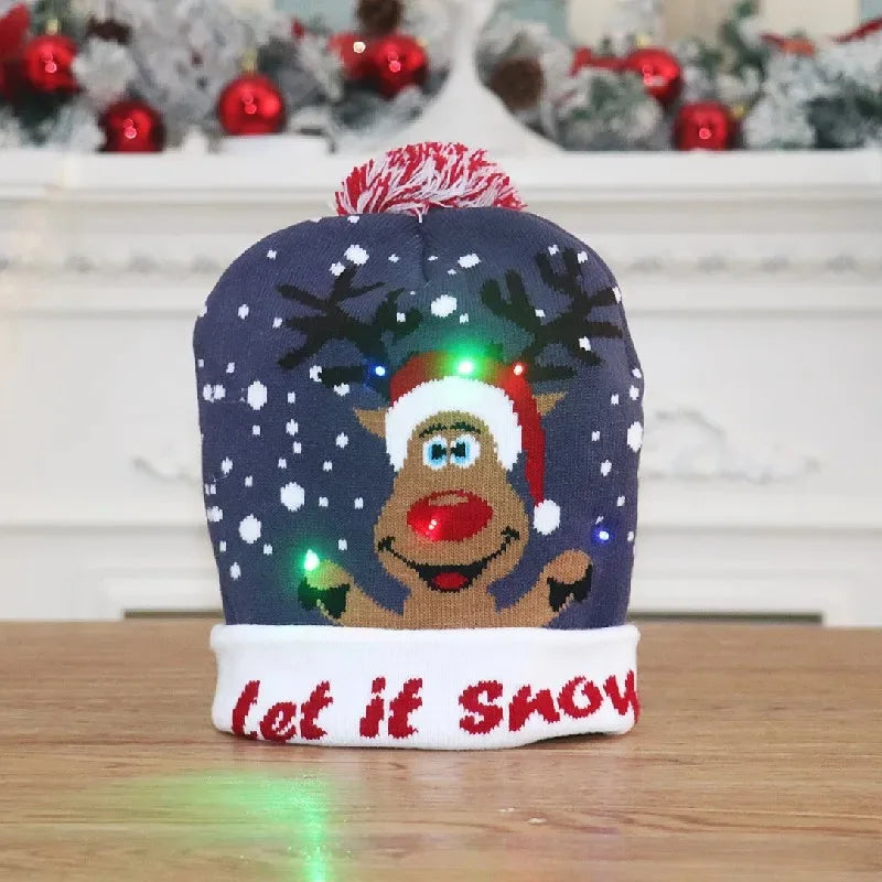 LED Light-Up Christmas Beanie