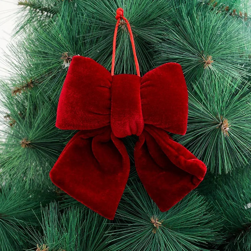 Large Red Velvet Christmas Bows – 1/2/3 PCS Soft Luxurious Tree Ornaments 🎀✨