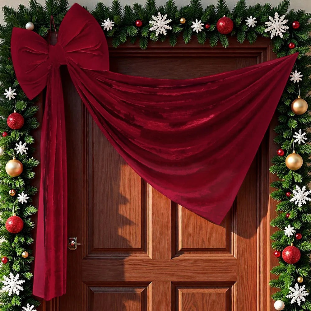 Large Velvet Christmas Bow Decoration